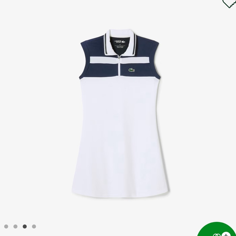 Lacoste White and Navy Sleeveless Polo Dress